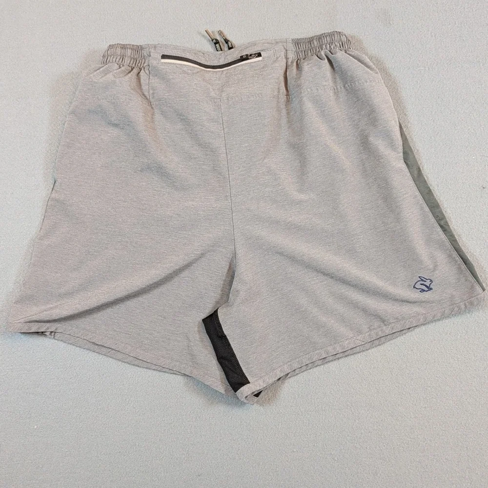 Rabbit Running Shorts Size X Large Grey Heathered 5 Inch Inseam Zip Pocket